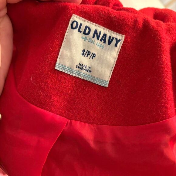 Old Navy Womens Wool Bold Red Pea Coat Size S - Picture 6 of 7
